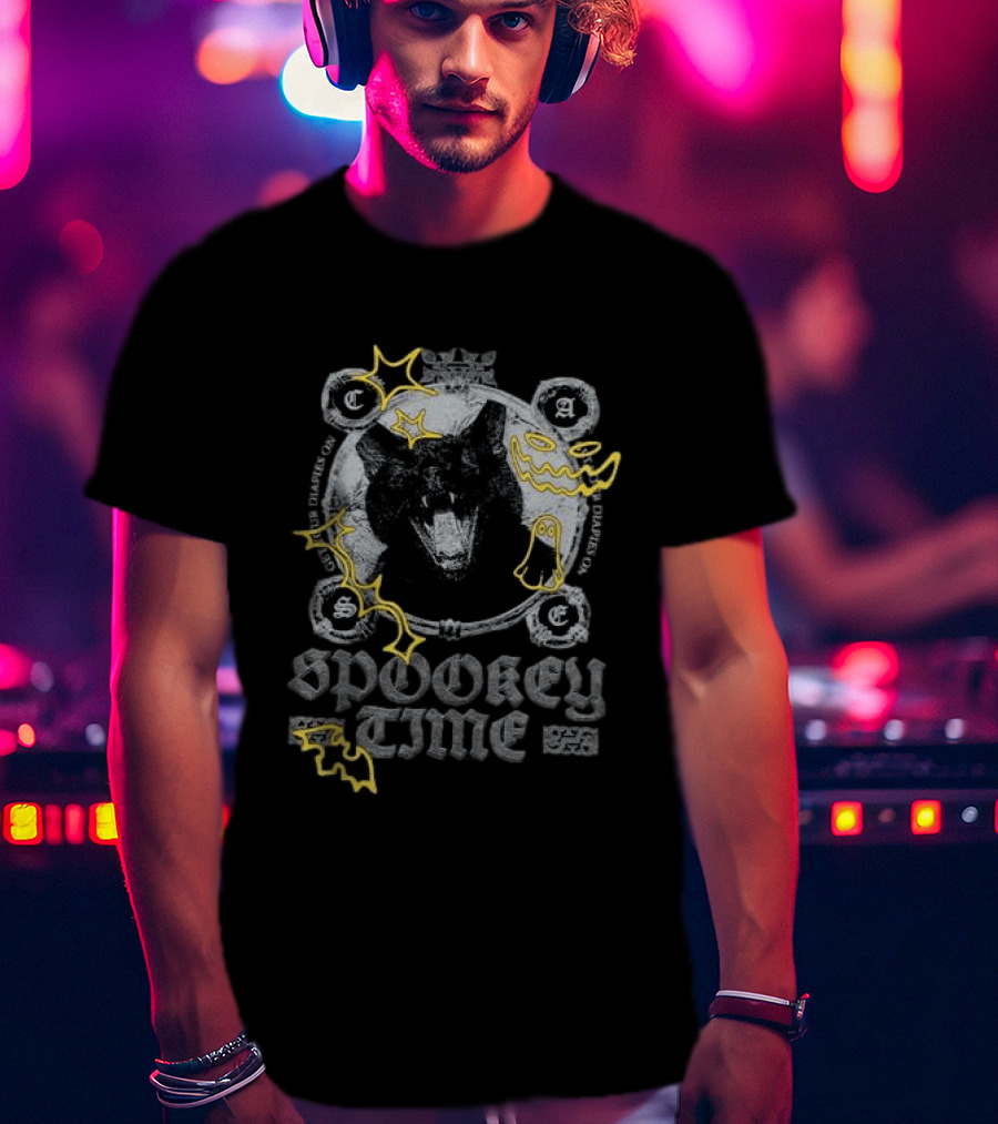 Caseoh Games Store Spooky Time Wolf Ghost Halloween T-Shirt