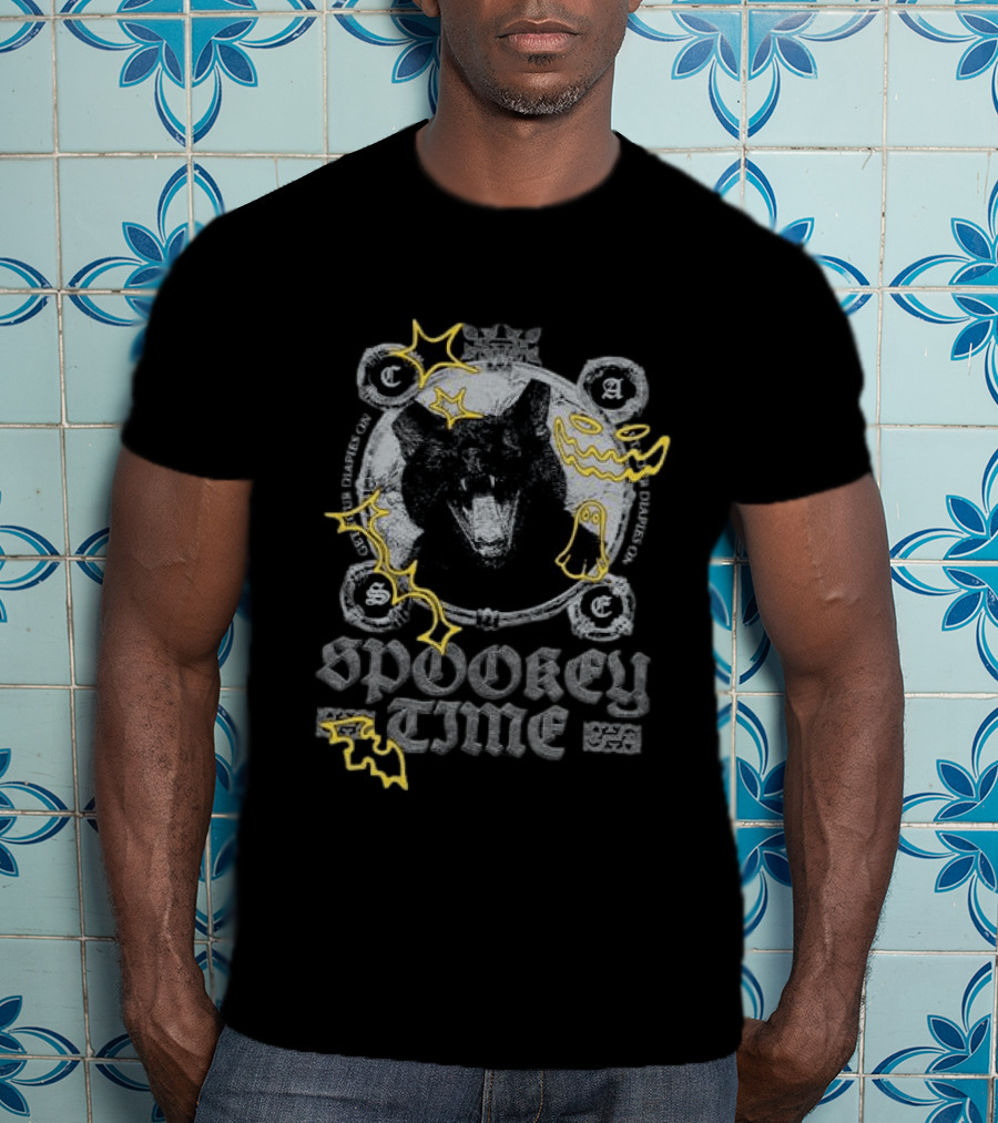 Caseoh Games Store Spooky Time Wolf Ghost Halloween T-Shirt