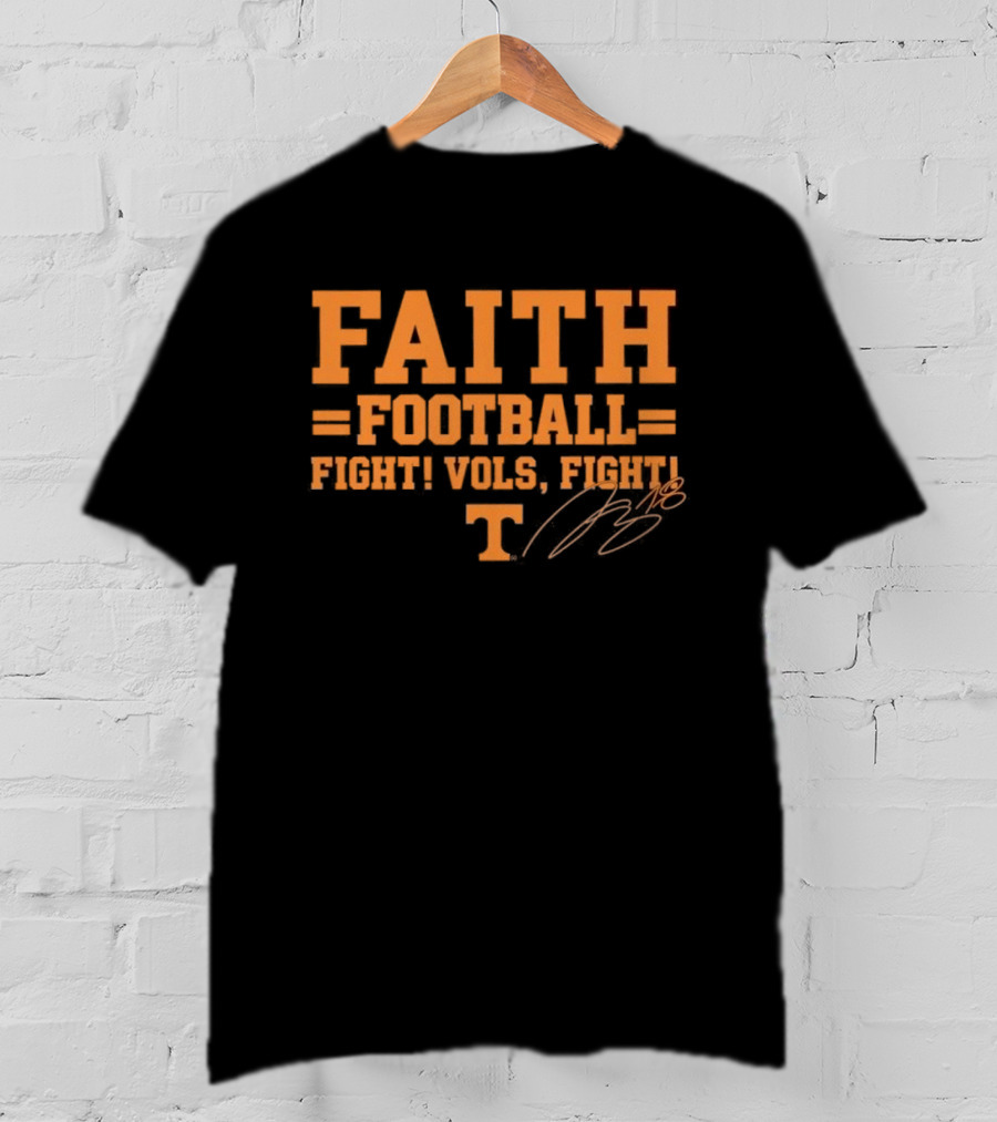 Faith Football Fight Vols Fight Tennessee T T-Shirt