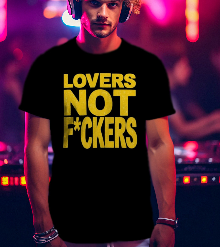 Lovers Not Fckers Bold Yellow T-Shirt
