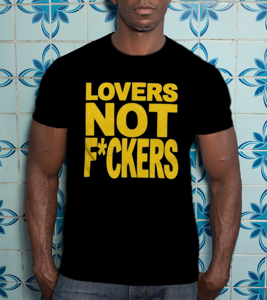 Lovers Not Fckers Bold Yellow T-Shirt