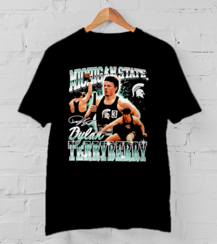 Michigan State Spartans Dylan Terryberry Player Collage T-Shirt