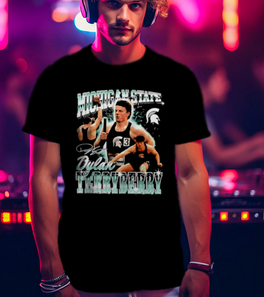 Michigan State Spartans Dylan Terryberry Player Collage T-Shirt