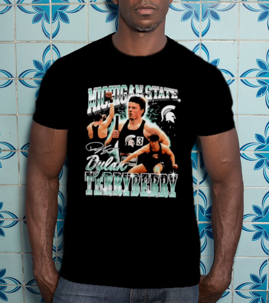 Michigan State Spartans Dylan Terryberry Player Collage T-Shirt