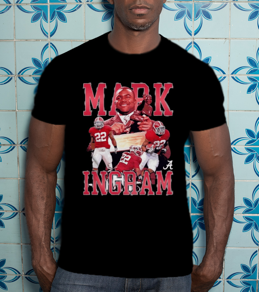 Mark Ingram Alabama Crimson Tide NCAA Football Collage 22 T-Shirt
