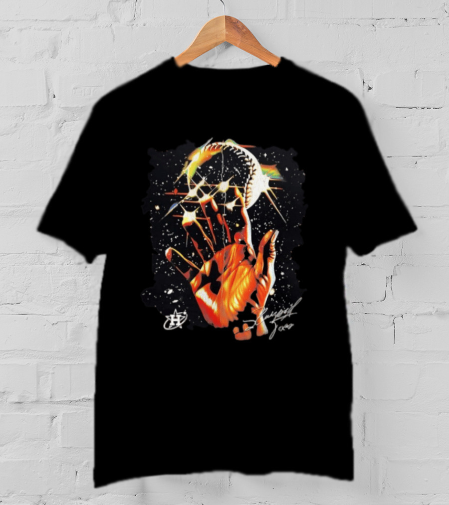 Houston Astros Hand Baseball Stars Signature T-Shirt