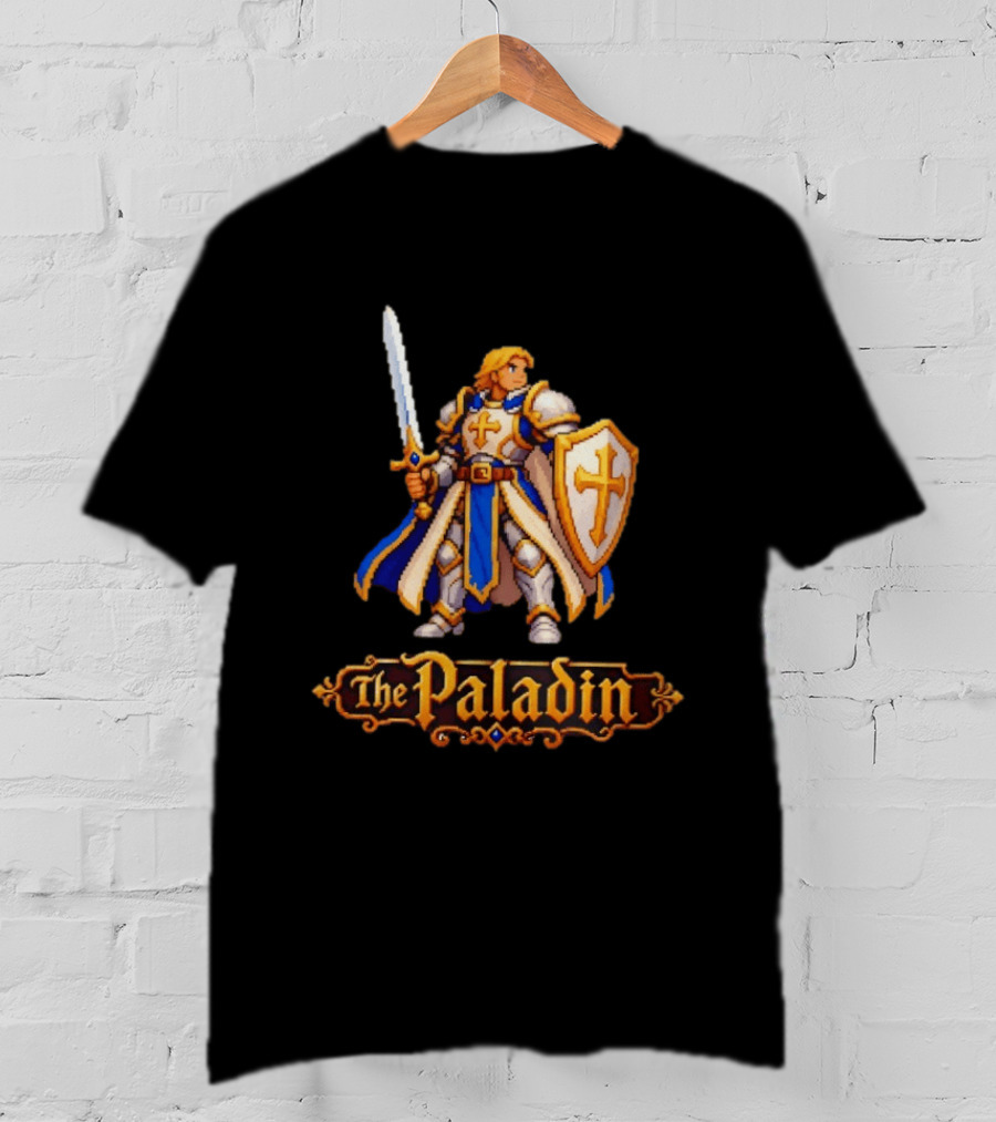 The Paladin Retro 16 Bit Game Warrior T-Shirt