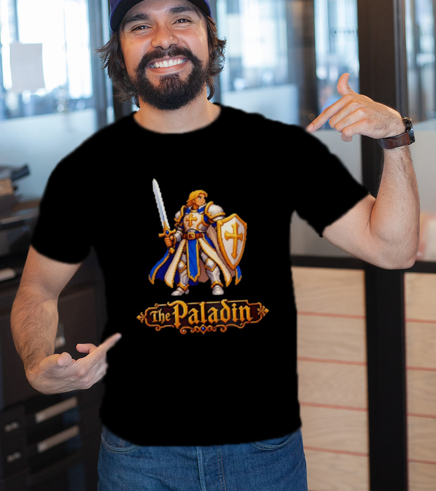The Paladin Retro 16 Bit Game Warrior T-Shirt