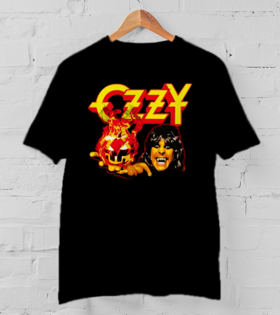 Ozzy Osbourne Halloween Pumpkin Fiery Face T-Shirt