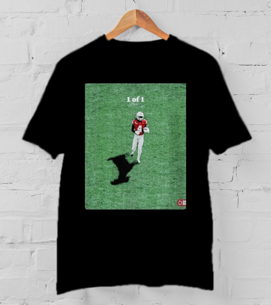 1 Of 1 Jeremiah Smith Ohio State Buckeyes Goat Shadow Football T-Shirt