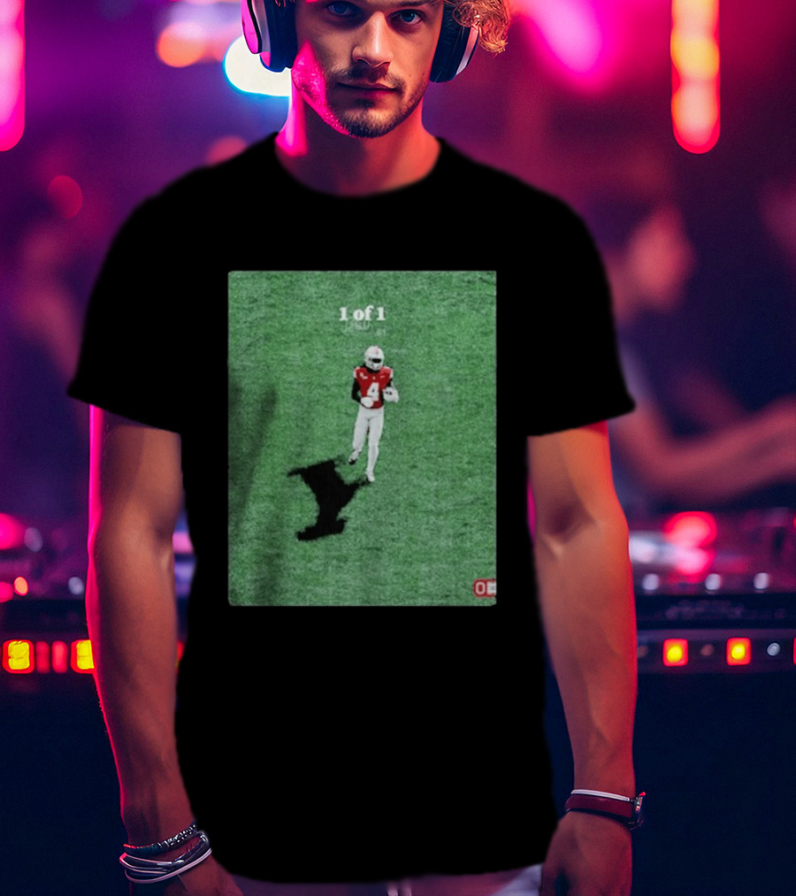 1 Of 1 Jeremiah Smith Ohio State Buckeyes Goat Shadow Football T-Shirt