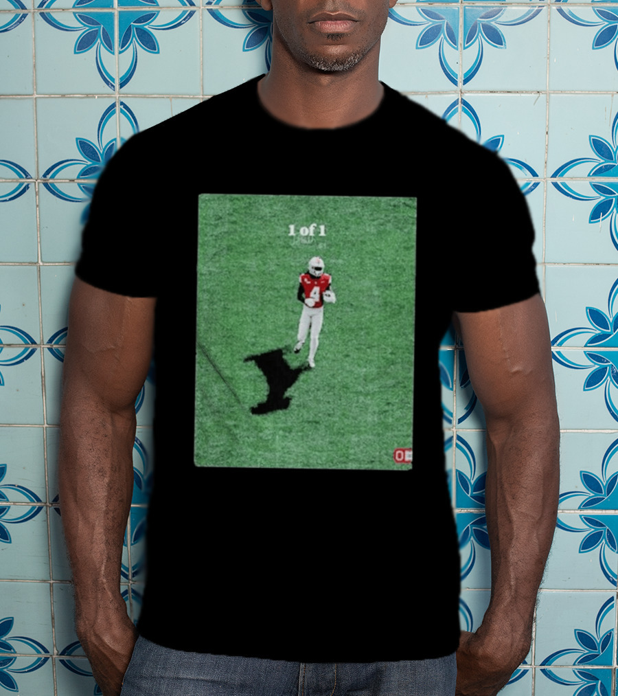 1 Of 1 Jeremiah Smith Ohio State Buckeyes Goat Shadow Football T-Shirt