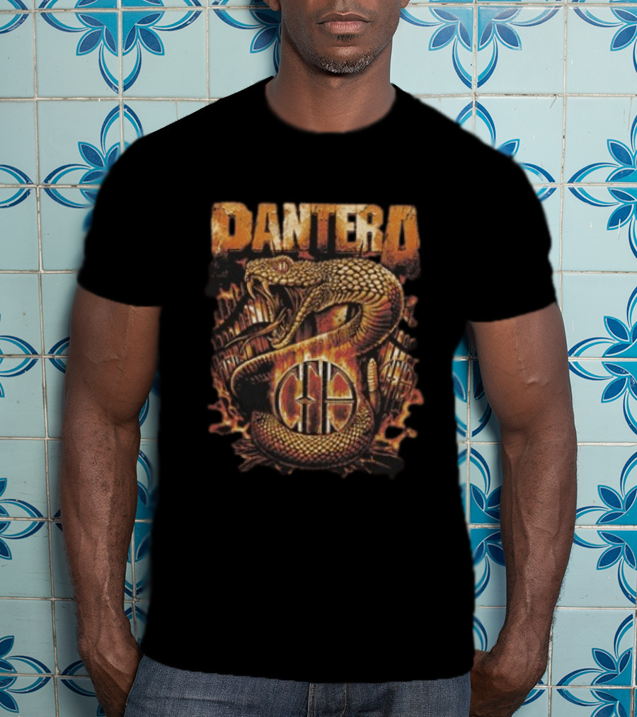 Pantera World Domination Tour 1999 Snake Artwork Heavy Metal Band Merch T-Shirt
