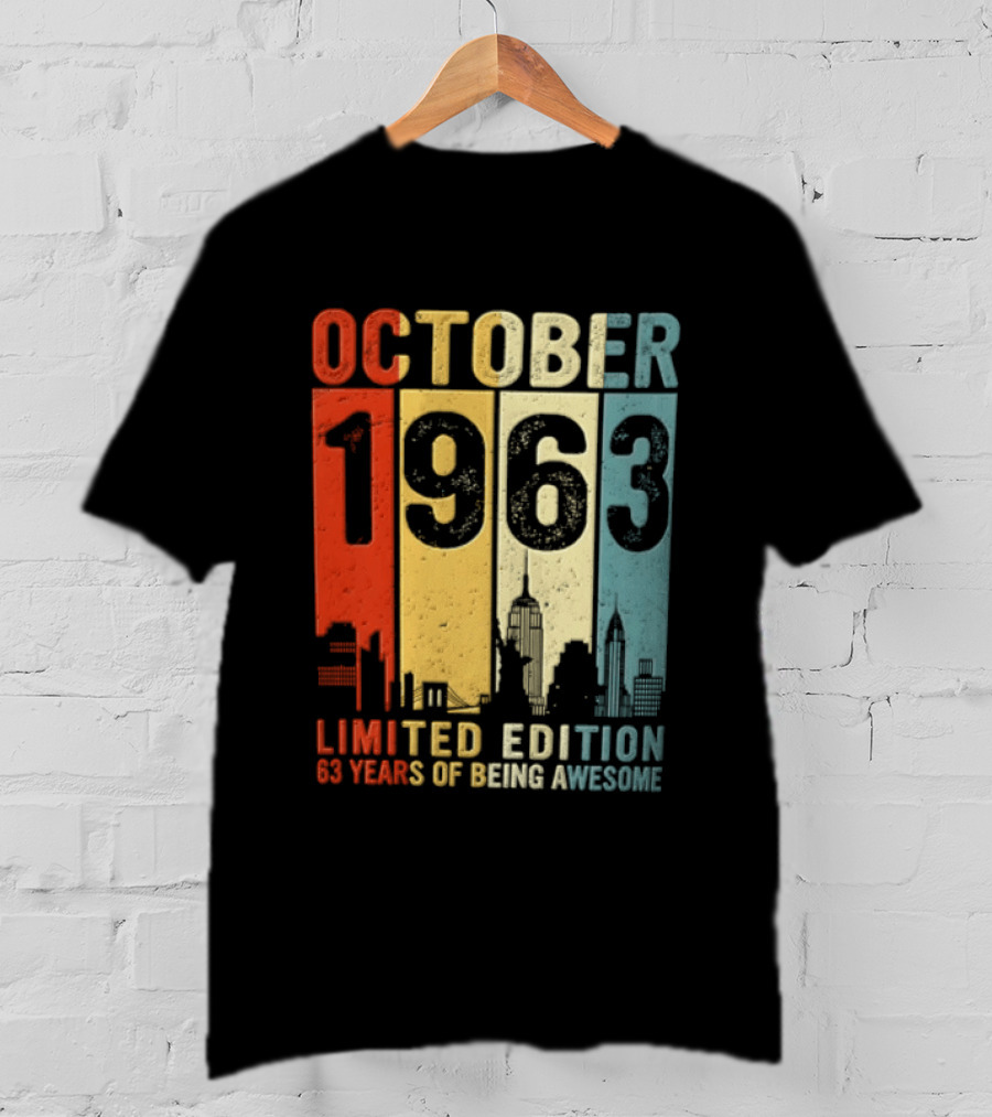 October 1963 Limited Edition 60 Years Of Being Awesome New York City Skyline T-Shirt