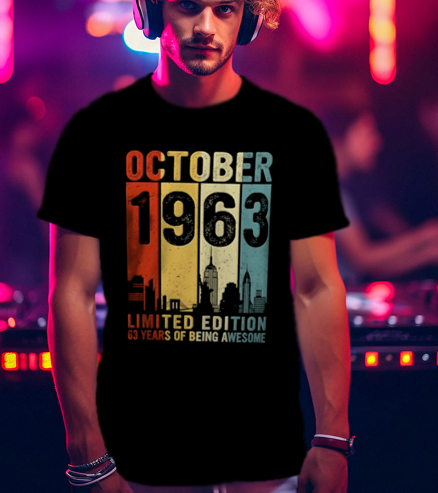 October 1963 Limited Edition 60 Years Of Being Awesome New York City Skyline T-Shirt