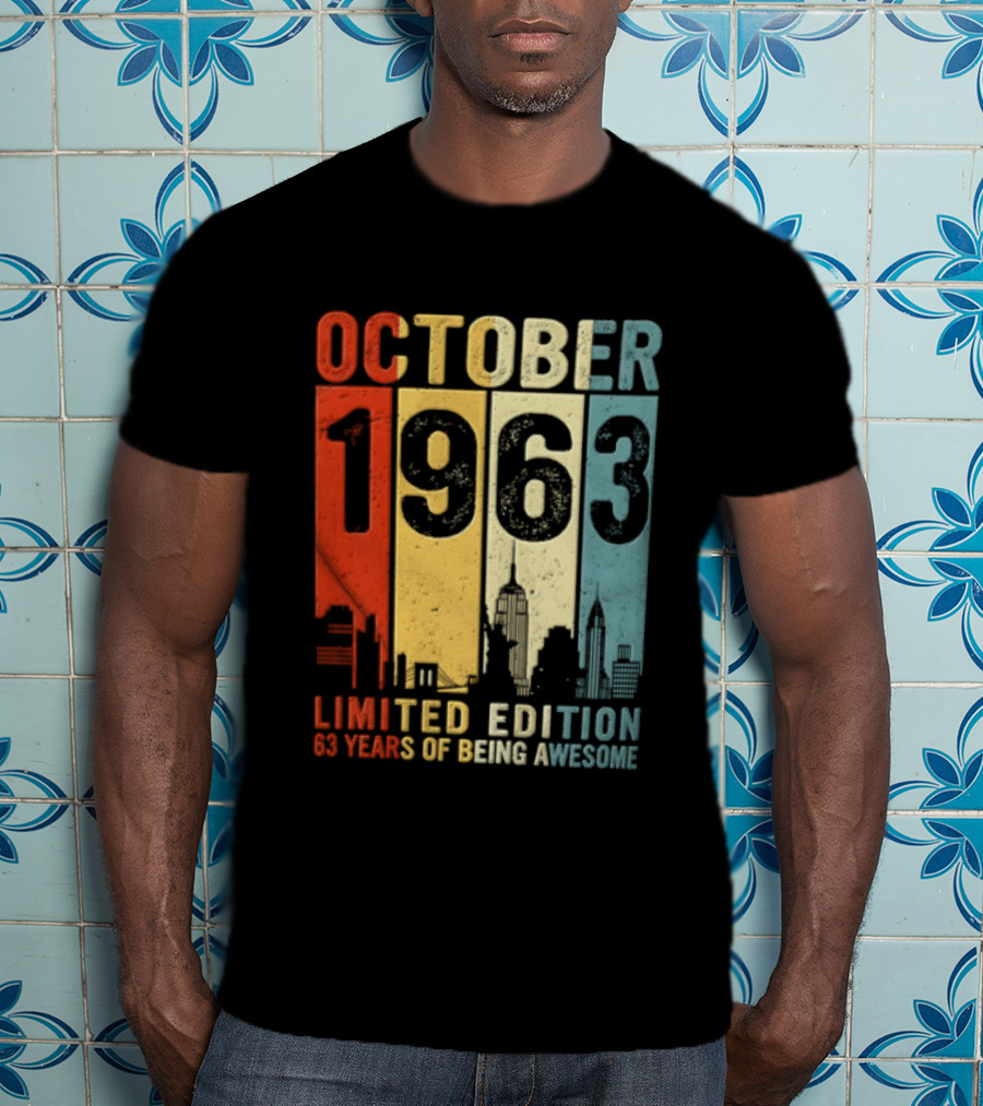 October 1963 Limited Edition 60 Years Of Being Awesome New York City Skyline T-Shirt