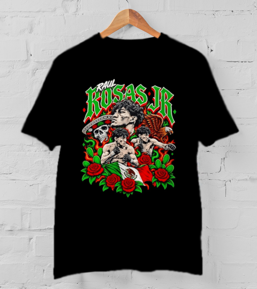 Raúl Rosas Jr UFC Mexican Flag Rose Skull Eagle T-Shirt