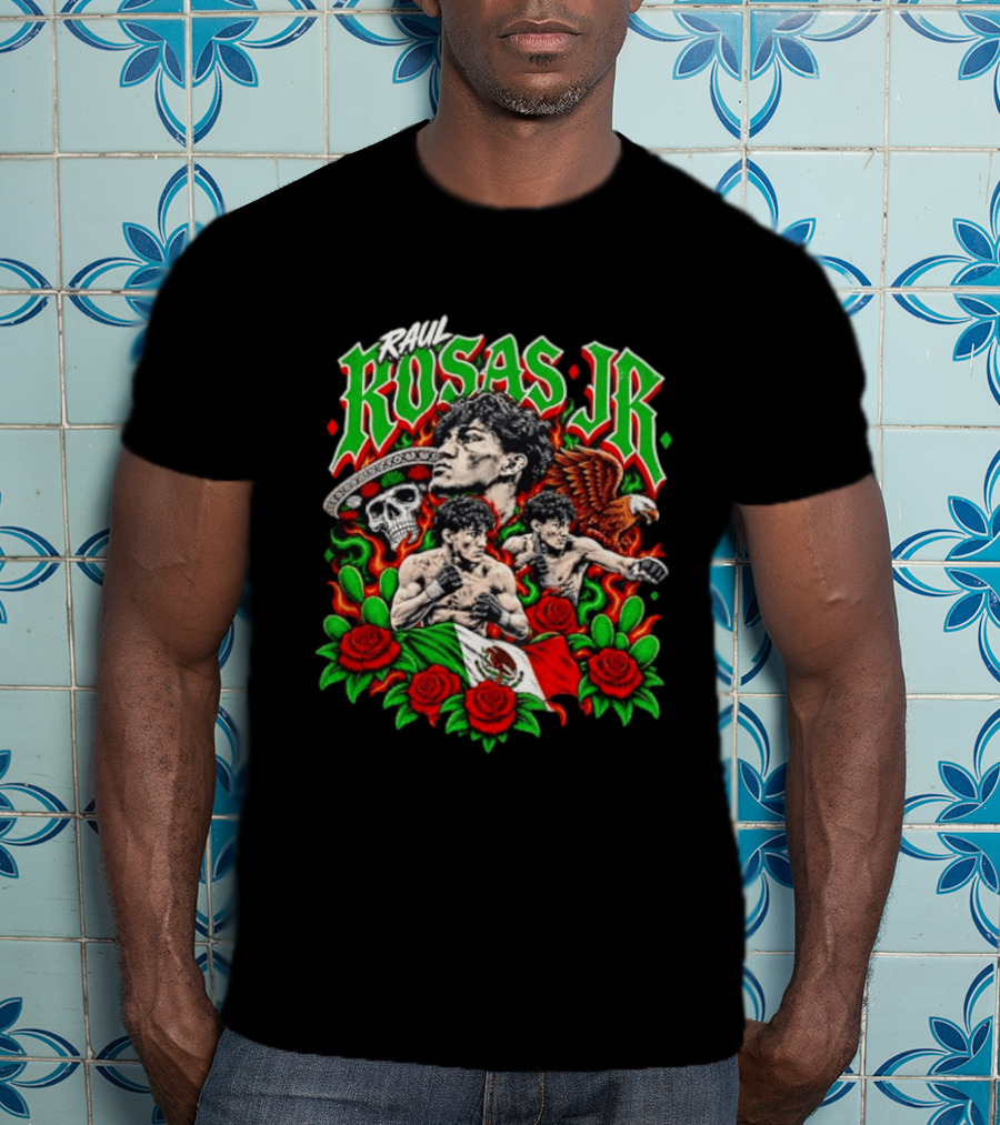 Raúl Rosas Jr UFC Mexican Flag Rose Skull Eagle T-Shirt