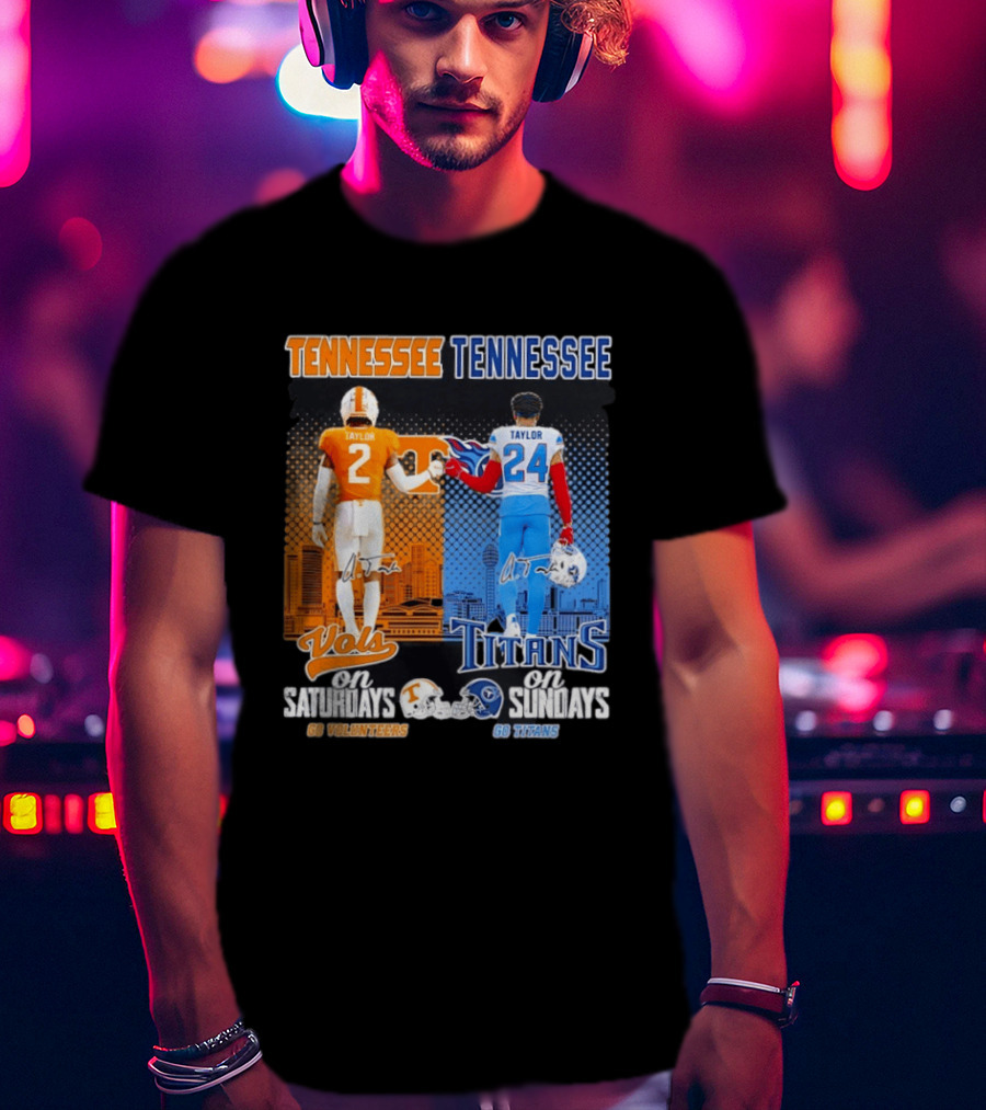 Tennessee Volunteers On Saturdays Go Volunteers Tennessee Titans On Sundays Go Titans T-Shirt