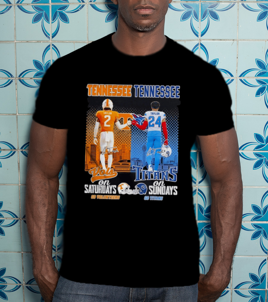 Tennessee Volunteers On Saturdays Go Volunteers Tennessee Titans On Sundays Go Titans T-Shirt