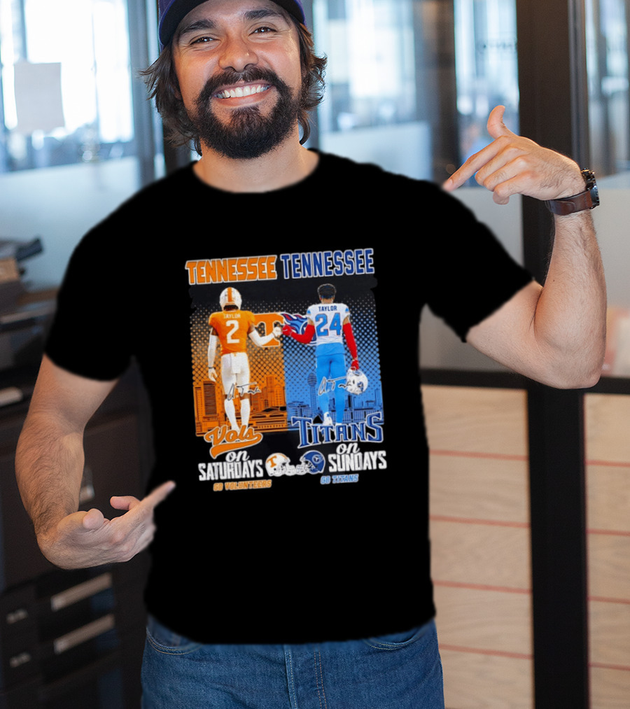 Tennessee Volunteers On Saturdays Go Volunteers Tennessee Titans On Sundays Go Titans T-Shirt