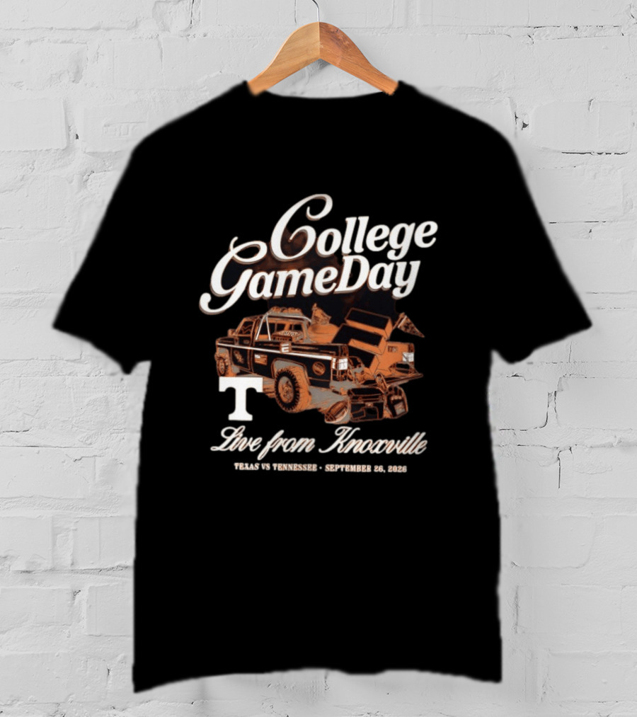 College Gameday Texas Vs Tennessee Live From Knoxville September 23 2023 Vintage Truck T-Shirt