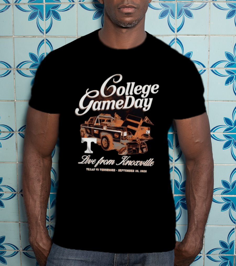 College Gameday Texas Vs Tennessee Live From Knoxville September 23 2023 Vintage Truck T-Shirt