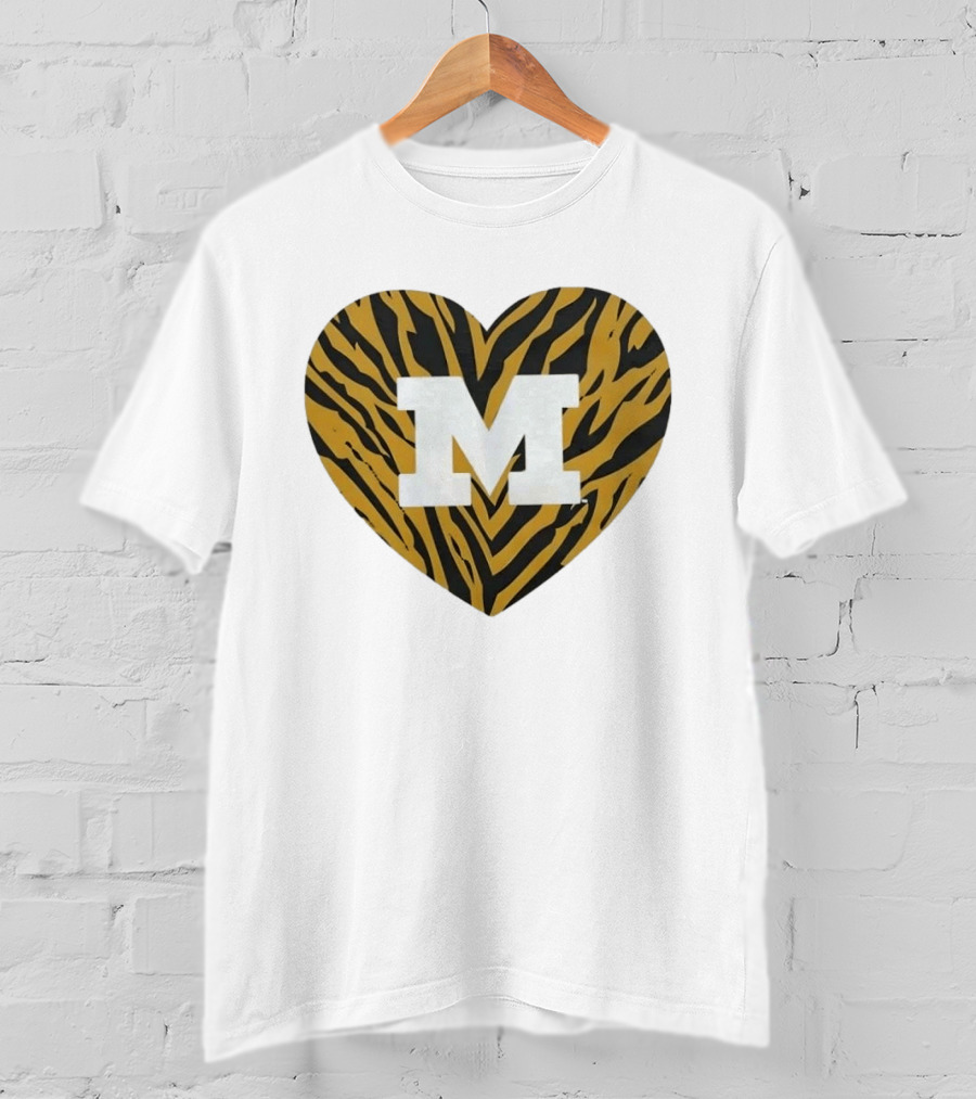 Mizzou Heart M Tiger Stripes Bold Spirit T-Shirt