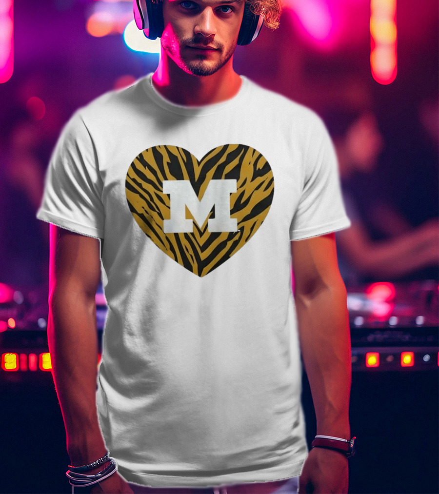 Mizzou Heart M Tiger Stripes Bold Spirit T-Shirt