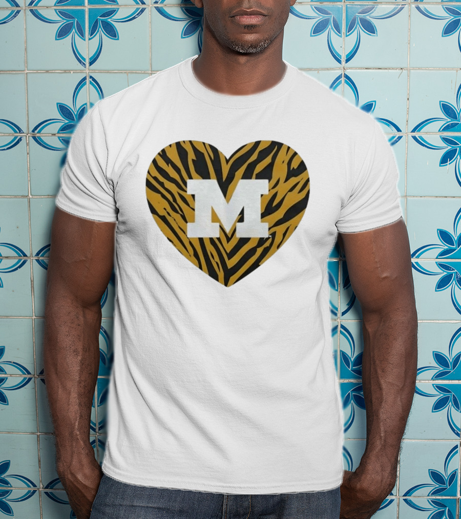 Mizzou Heart M Tiger Stripes Bold Spirit T-Shirt