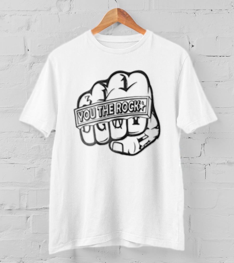WWE The Rock Fist Tattoo Battle Art YOU THE Rock T-Shirt
