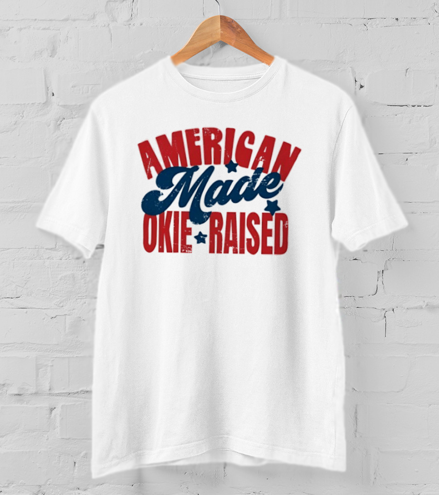 American Made Okie Raised Stars Vintage Appeal T-Shirt