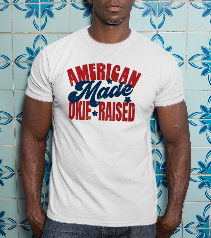 American Made Okie Raised Stars Vintage Appeal T-Shirt