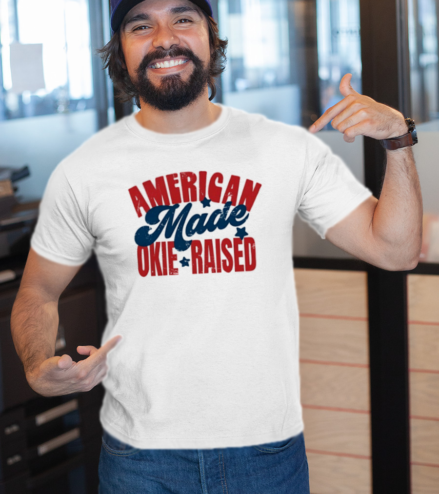 American Made Okie Raised Stars Vintage Appeal T-Shirt