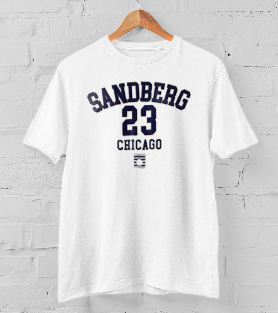 Chicago Cubs Sandberg 23 Jersey Vintage Style C Patch T-Shirt