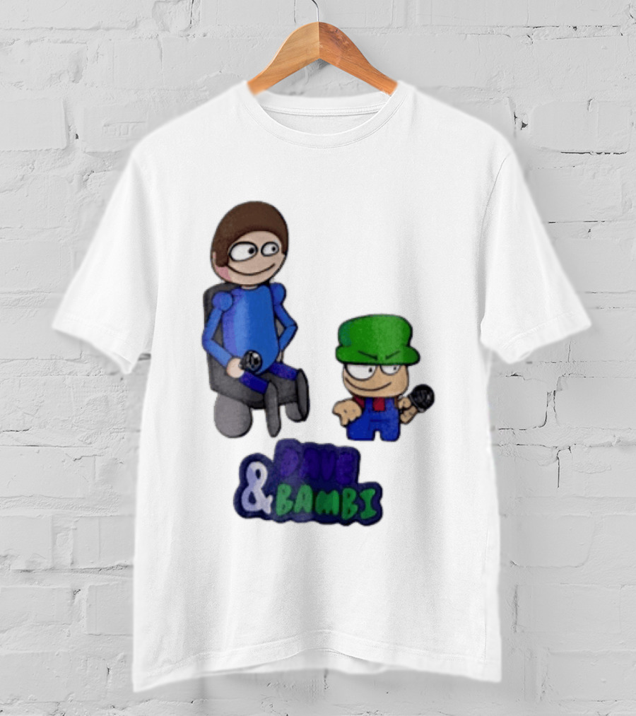 Dave And Bambi Characters Holding Microphones Cartoon T-Shirt