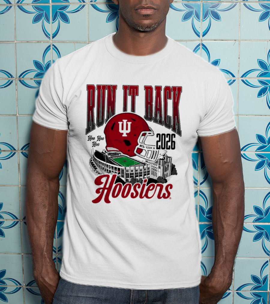 Run It Back Hoosiers Football Helmet 2026 Indiana University T-Shirt