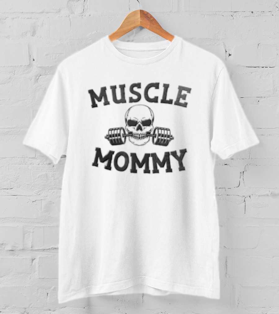 Muscle Mommy Fitness Strength Skull Dumbbell T-Shirt