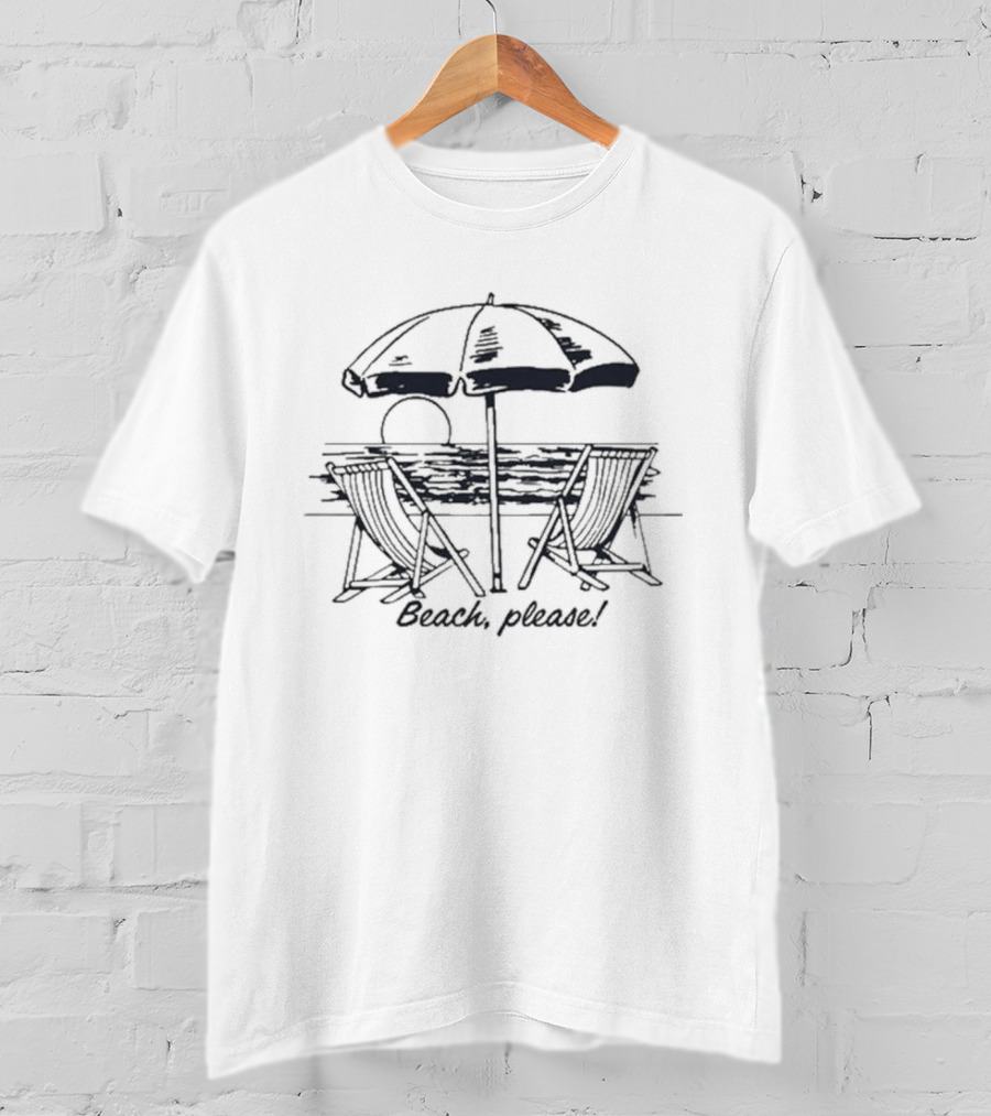 Oceans Calling Festival 2026 Women's Beach Please Sunset Umbrella Ocean Scene T-Shirt