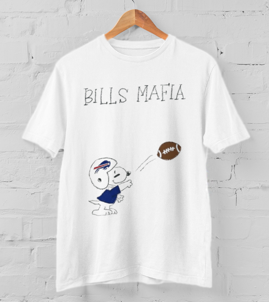 Snoopy Bills Mafia Buffalo Bills Football Fan Apparel Peanuts Sports T-Shirt