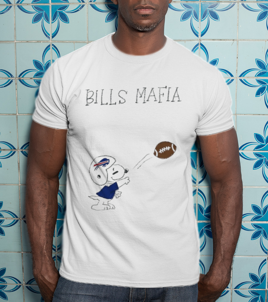 Snoopy Bills Mafia Buffalo Bills Football Fan Apparel Peanuts Sports T-Shirt