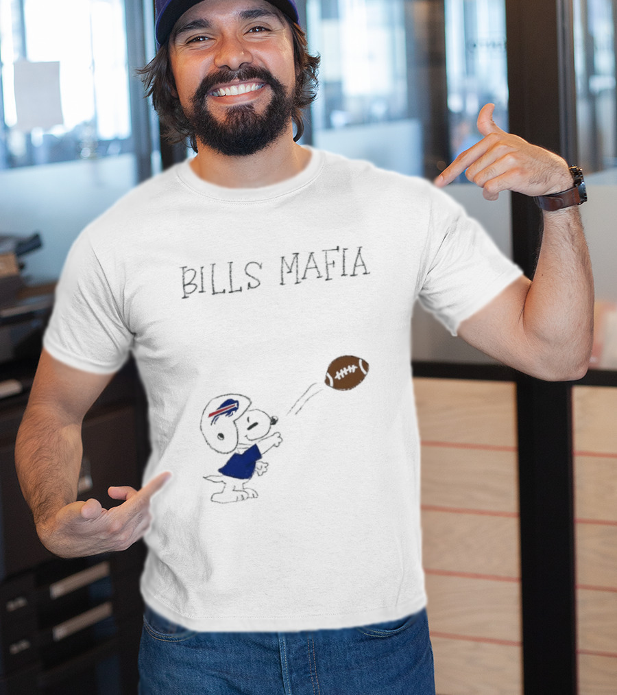 Snoopy Bills Mafia Buffalo Bills Football Fan Apparel Peanuts Sports T-Shirt