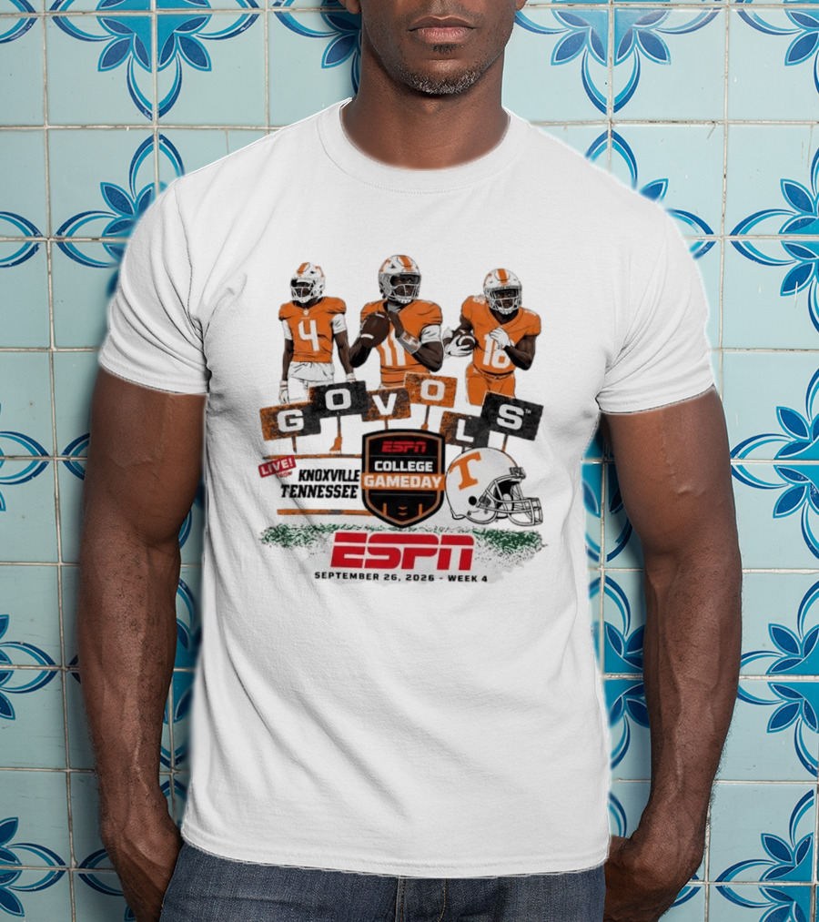 Gameday Knoxville Tennessee Go Vols ESPN College Football September 26 2026 Week 4 T-Shirt