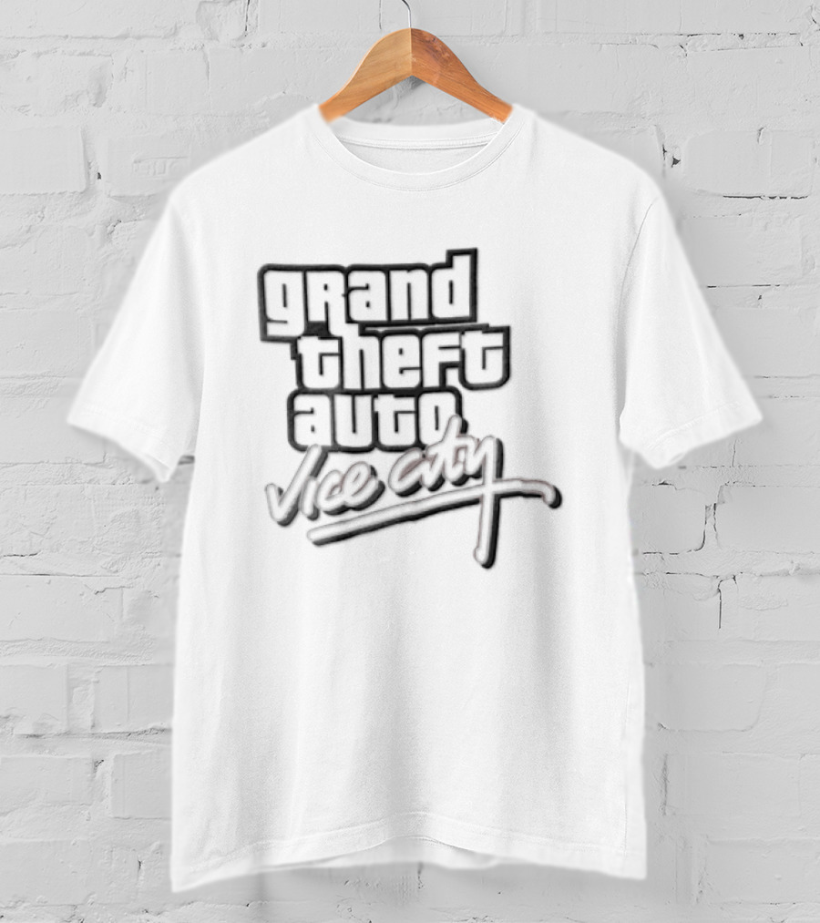 Grand Theft Auto Vice City Pink Script Font T-Shirt
