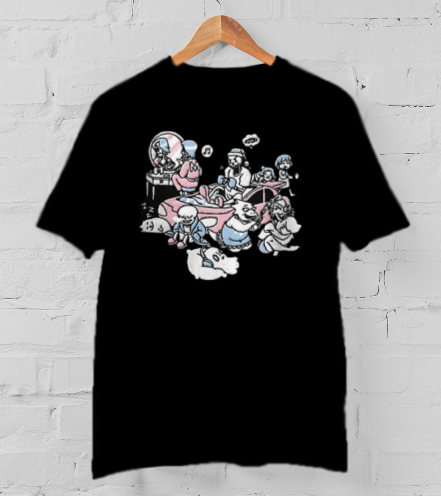 Anime Characters Makeup And Car Party Fun With Music And Relaxation T-Shirt