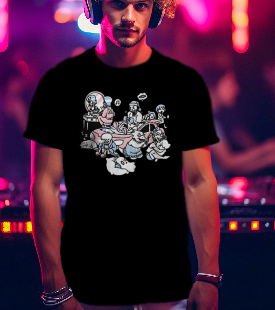 Anime Characters Makeup And Car Party Fun With Music And Relaxation T-Shirt