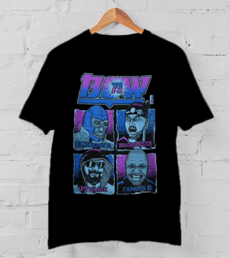 BCW 73 Blue Demon Jr Johnathan Preston PJ Black Famous B T-Shirt