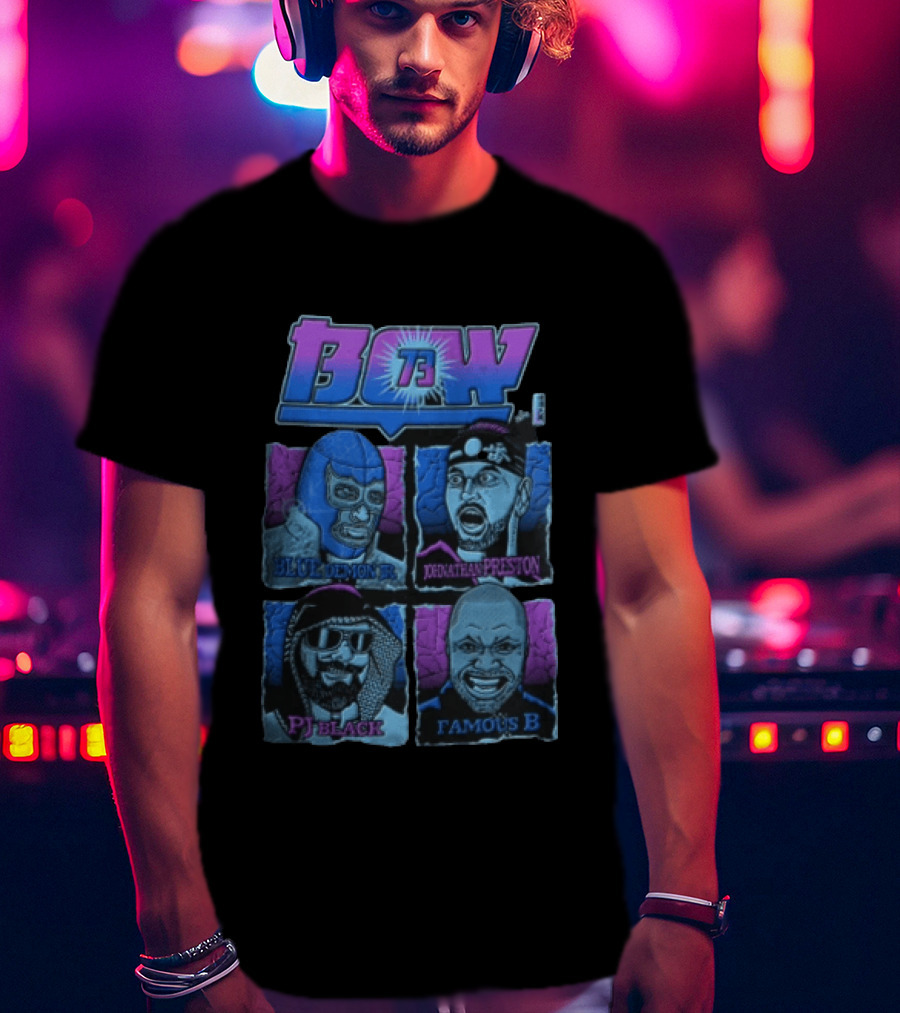 BCW 73 Blue Demon Jr Johnathan Preston PJ Black Famous B T-Shirt