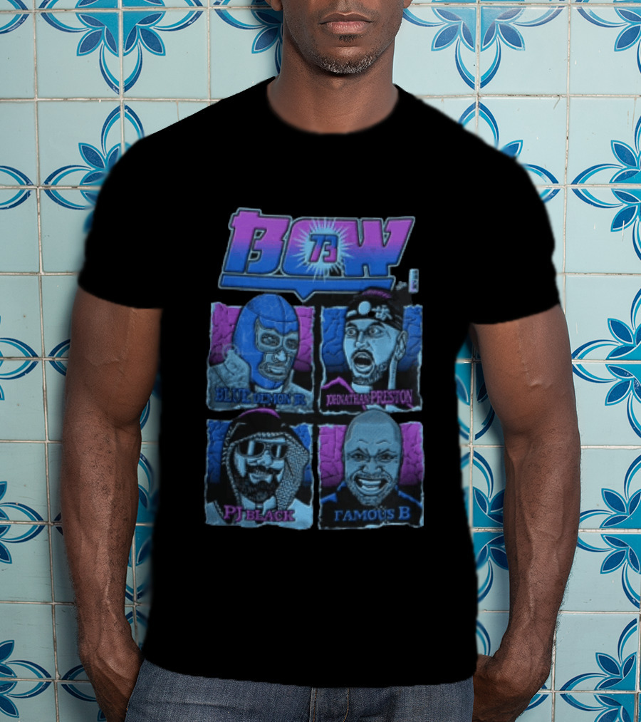 BCW 73 Blue Demon Jr Johnathan Preston PJ Black Famous B T-Shirt