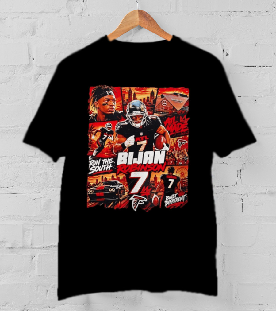 ATL Made Bijan Robinson 7 Run The South Built Different T-Shirt